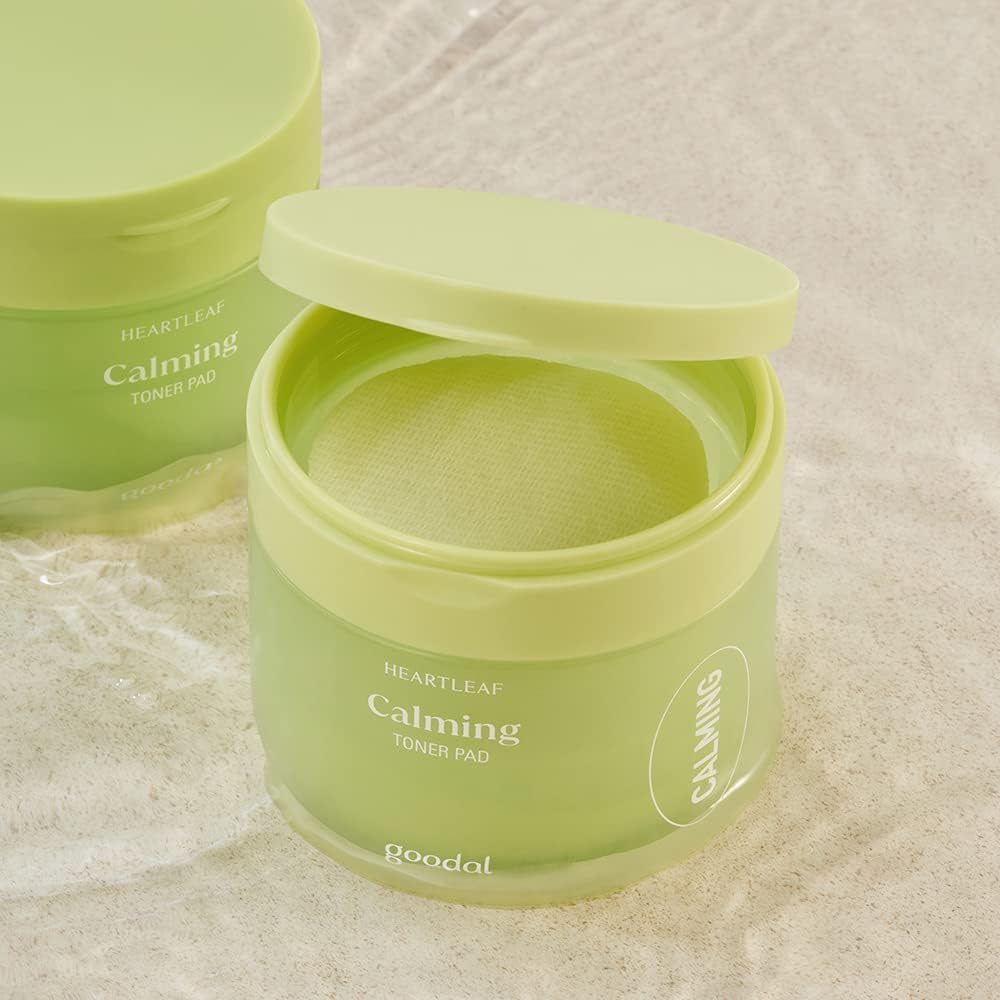 GOODAL Heart Leaf Calming Toner Pad for All Skin Types, Houttuynia Cordata Intense Calming Care, Deeply Moisturizing, Instantly Hydrating, and Toning