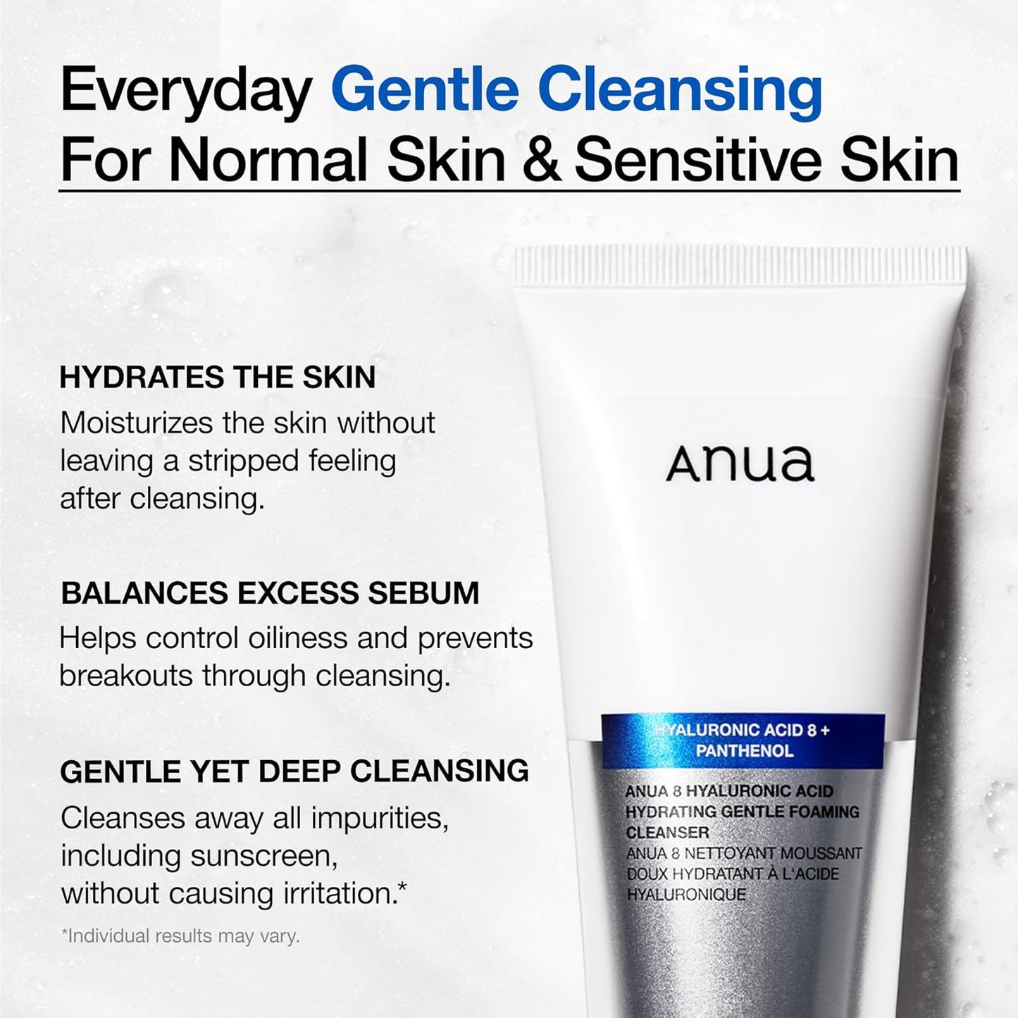 ANUA 8 Hyaluronic Acid Hydrating Gentle Foaming Cleanser 150ml