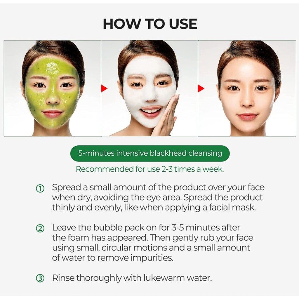 SOME BY MI Bye Bye Blackhead 30 Days Miracle Green Tea Tox Bubble Cleanser / 4.23 Oz, 120g / Pore Cleaning, Brightening and Tannin Complex Cleanser / Restoring Skin Balance