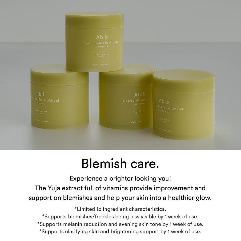 Abib Yuja Probiotics Blemish Pad Vitalizing Touch 60 Pads 140ml