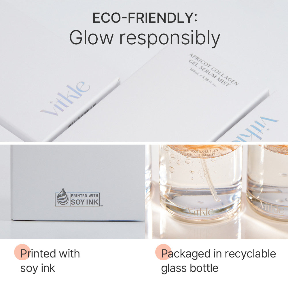 (Free Gift) VITKLE Apricot Collagen Gel Serum Mist 100ml + Free Heart Bottle Keychain