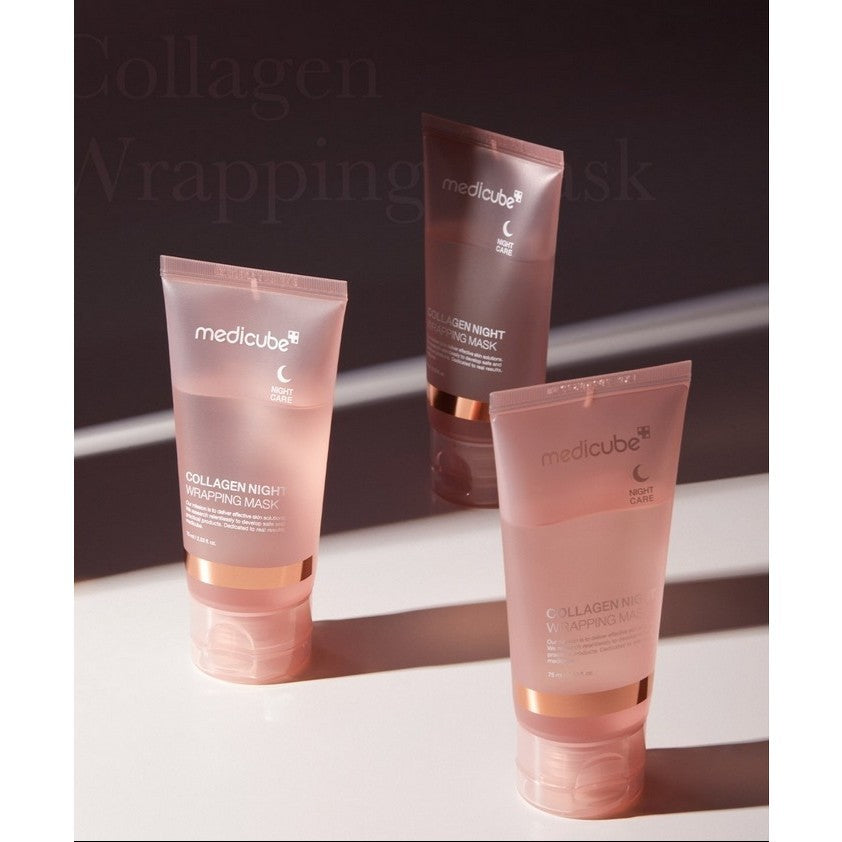 MEDICUBE Collagen Milk Toning, Collagen Night, Kojic Acid Turmeric, PDRN Pink Caffeine Wrapping Mask, 75ml (1EA 4 Types / Set)