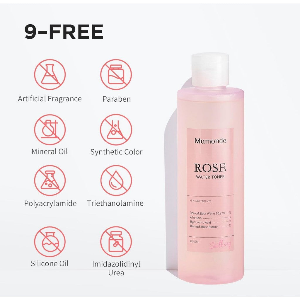 MAMONDE Rose Water Toner for Face, 250ml | 90.97% Organic Rose Water, Vegan Certified, Soothing and Hydrating