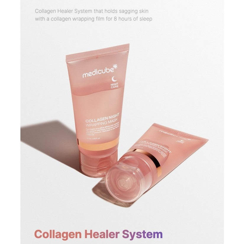 MEDICUBE Collagen Milk Toning, Collagen Night, Kojic Acid Turmeric, PDRN Pink Caffeine Wrapping Mask, 75ml (1EA 4 Types / Set)
