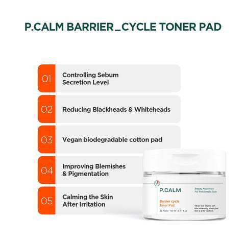 P.CALM Barrier Cycle Toner Pad 60pads
