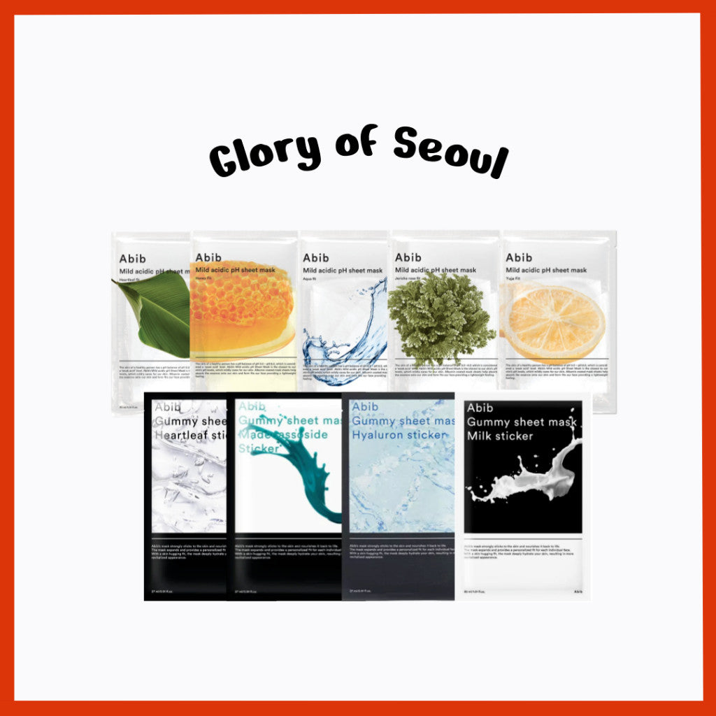 Abib Mild Acidic pH Sheet Mask (5 Types) / Gummy Sheet Mask (4 Types)