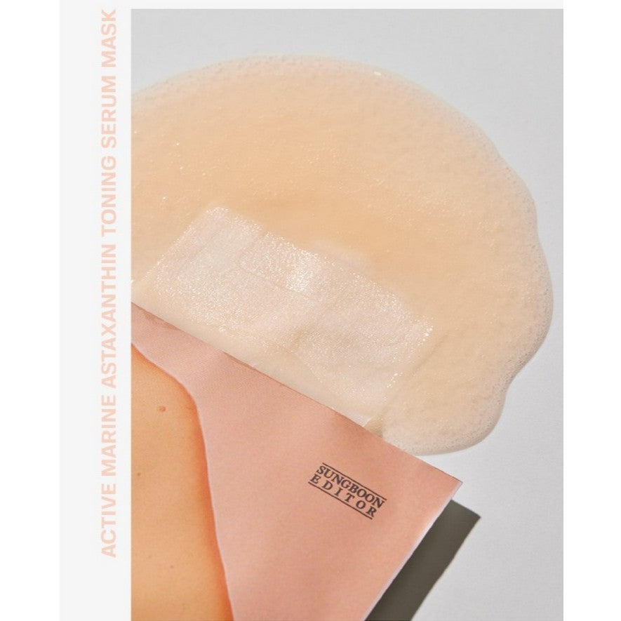 SUNGBOON EDITOR Active Marine Astaxanthin Toning Serum Mask, 23mL (1sheet)