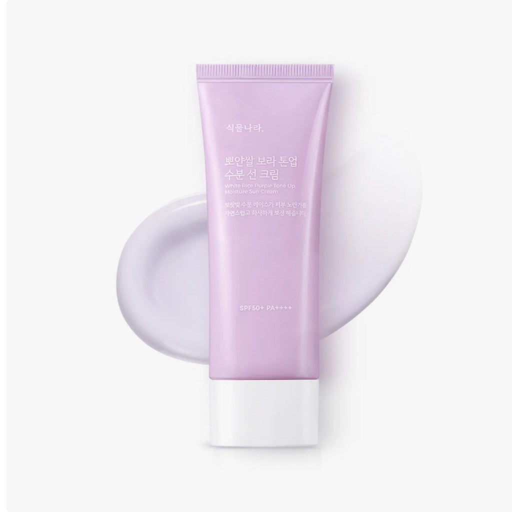 Shingmulnara White Rice Purple Tone Up Moisture Sun Cream, 100mL | SPF50+ PA++++