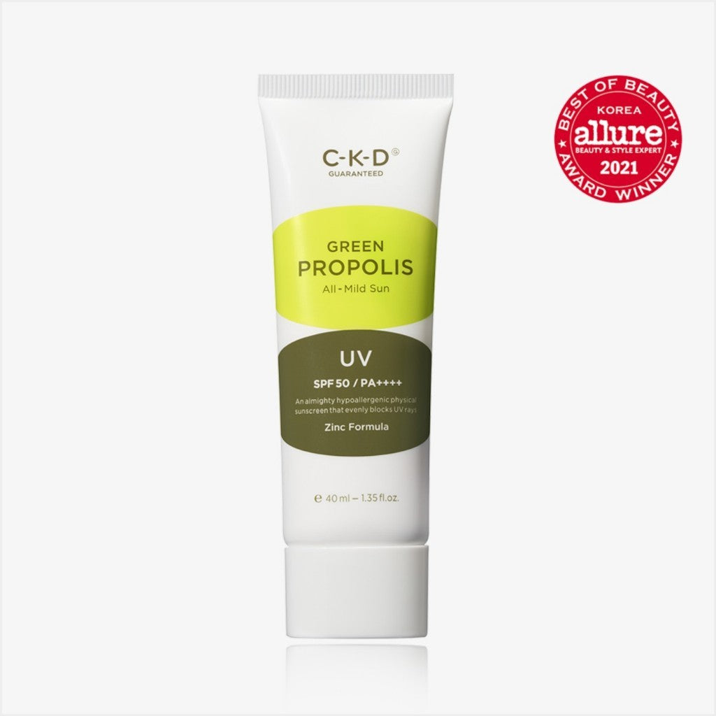 CKD Green Propolis Sunscreen SPF 50+ PA ++++ 40ml (2 TYPE) All-Covery / All-Mild