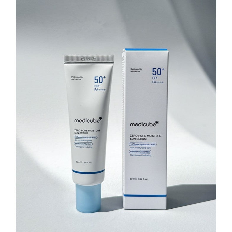 MEDICUBE PDRN Pink Tone-up Sunscreen 50ml, Zero Pore Sun Serum 50ml
