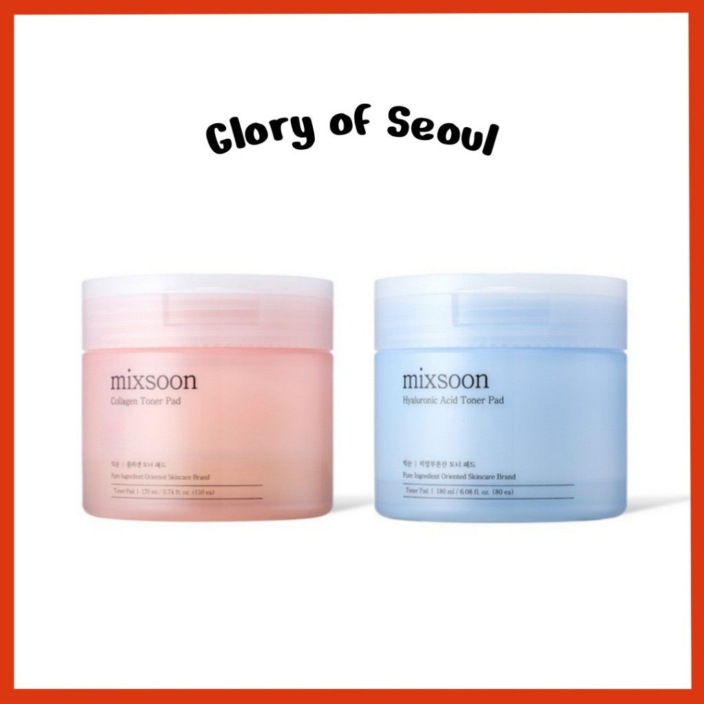 mixsoon Toner Pad (2 Types) β Collagen Toner Pad 110 Pads 170ml / Hyaluronic acid Toner Pad 80 Pads 180ml