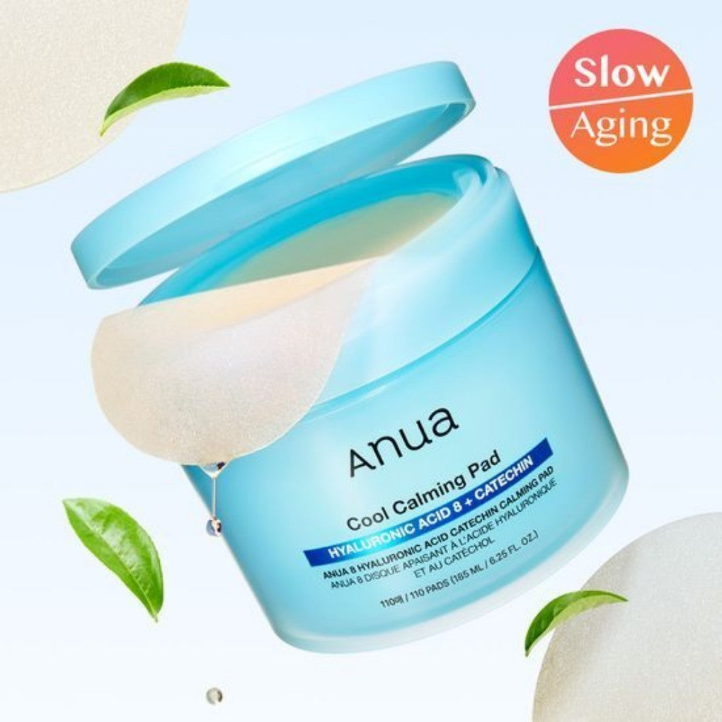 ANUA 8 Hyaluronic Acid Catechin Calming Pad 110 Pads 185ml