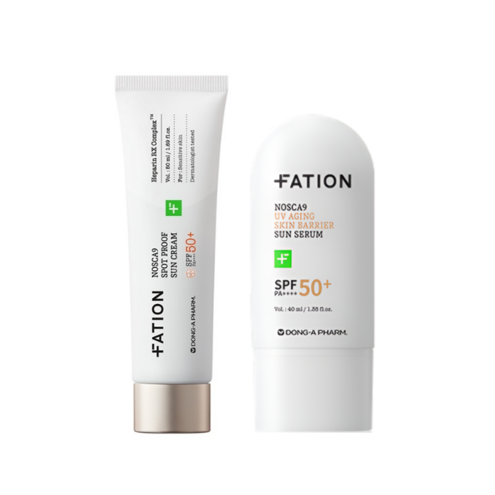 FATION NOSCA9 Spot Proof Suncream 50ml / UV Aging Skin Barrier Sun Serum 40ml