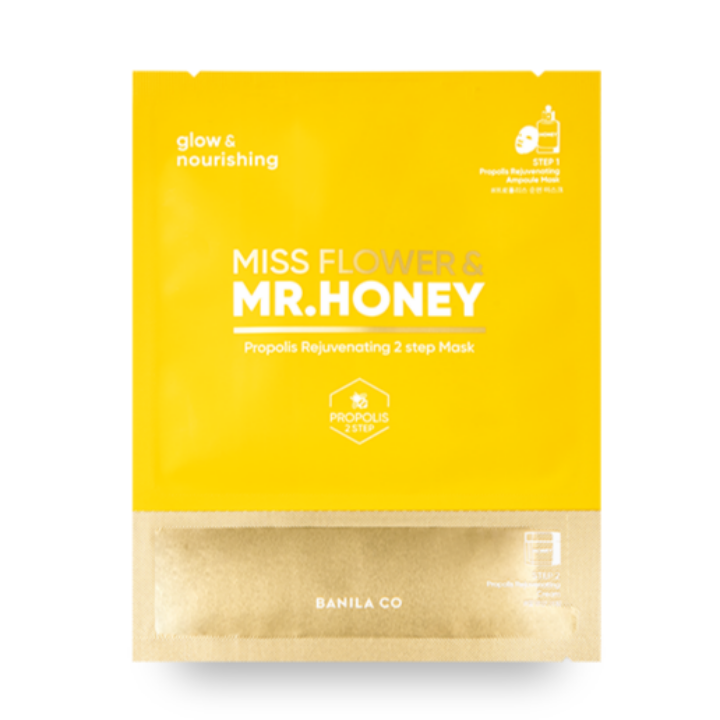 BANILA CO Miss Flower & Mr. Honey Propolis Rejuvenating 2 Step Mask, 1 Sheet  (25mL+2mL)