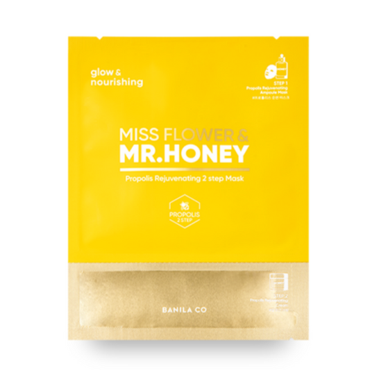 BANILA CO Miss Flower & Mr. Honey Propolis Rejuvenating 2 Step Mask, 1 Sheet  (25mL+2mL)