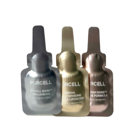 PURCELL High Dose™ SAMPLE SET, 1ml Each * 3Types (Pixcell Biom™, Peptide Formula, L-Glutathione Liposome)