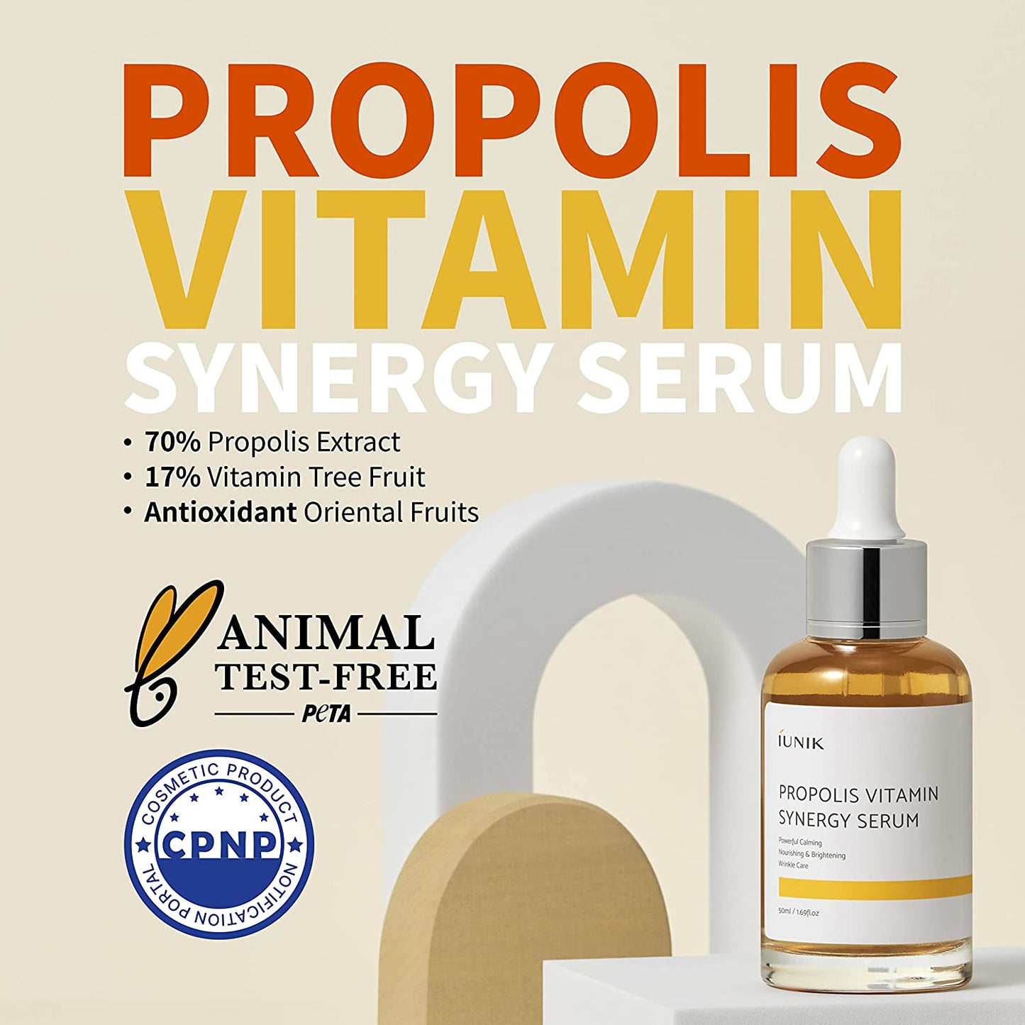 IUNIK Propolis 70% Vitamins 17% Synergy Serum 50ml, 1.69 oz