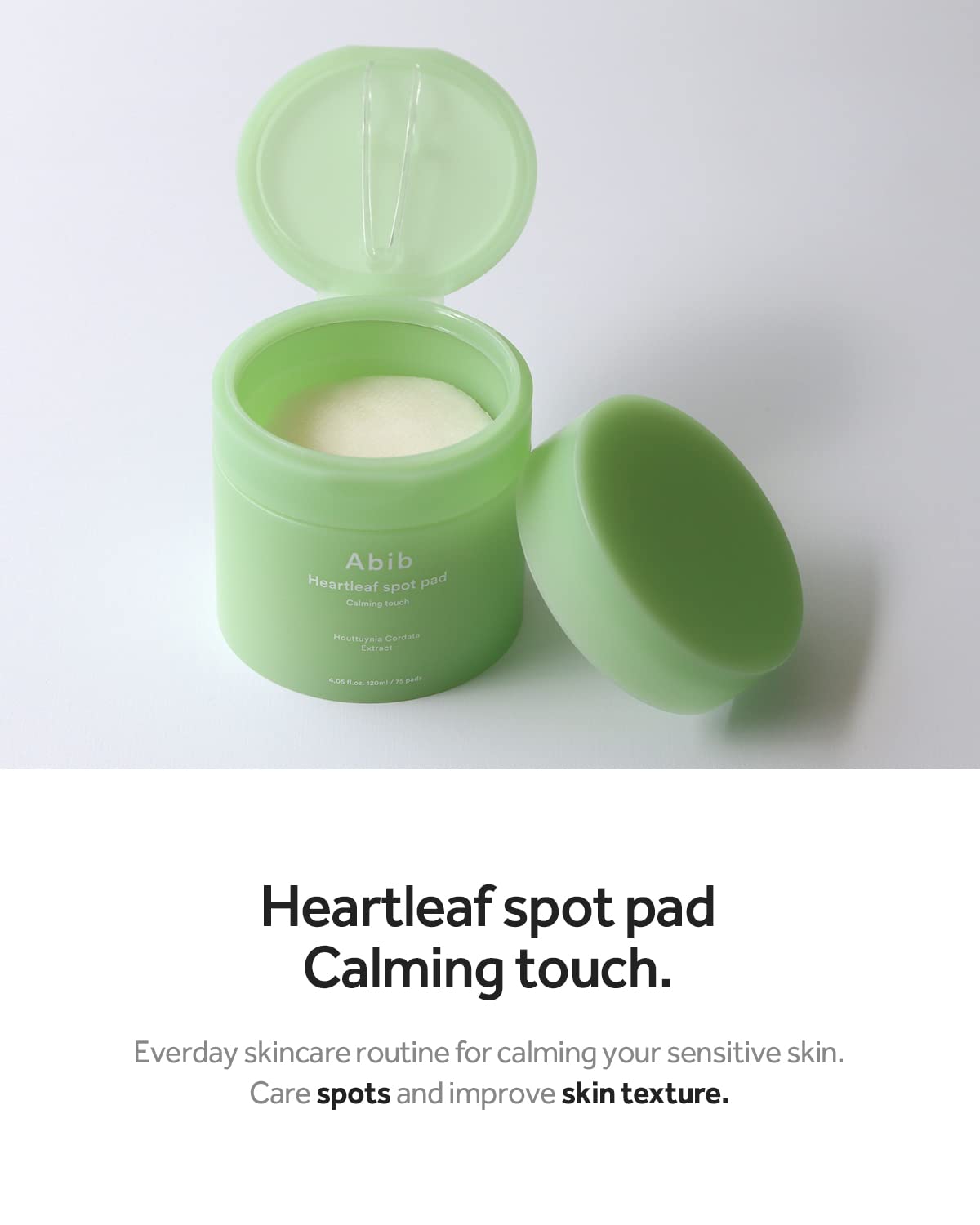 Abib Heartleaf Spot Pad Calming Touch 80 Pads I Toner Pad for Face, Refreshing Hydrating, Redness Relief