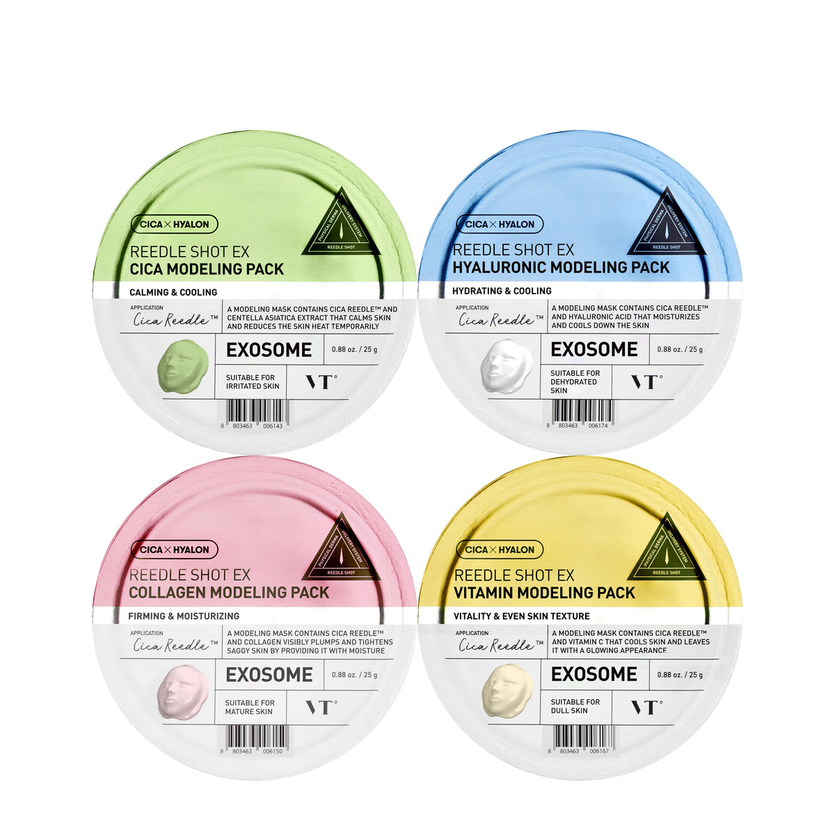 VT Reedle Shot Ex Modeling Pack (4 Types) │ Cica / Vitamin / Collagen / Hyaluronic