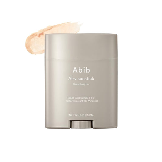Abib Airy Sunstick Smoothing Bar SPF50 23g | Sun Protection for Face and Body, Sun Stick, Non-Sticky, Smoothing, Calming Sun Stick, Sun Stick Bar