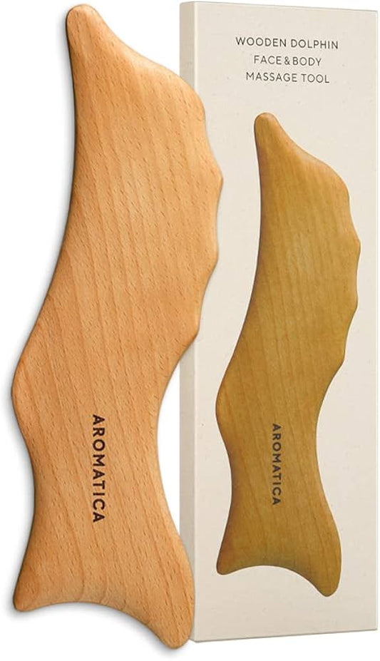 AROMATICA Wooden Dolphin Face & Body Massage Tool (3 Types)