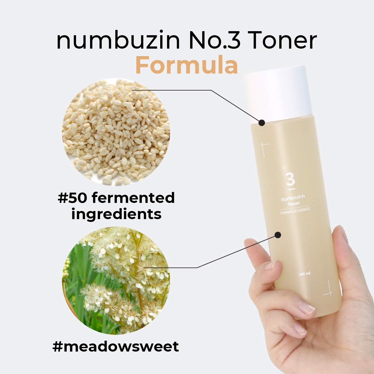 Numbuzin No.3 Super Glowing Essence Toner | Fermented Ingredients, Niacinamide, Galactomyces, glowy skin radiance | Korean Skin Care for Face, 6.76 fl.oz, 200ml