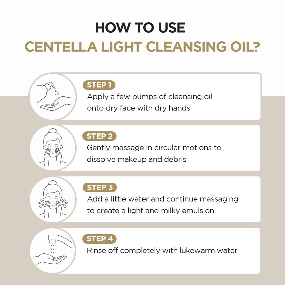 SKIN1004 Madagascar Centella Light Cleansing Oil 6.76 fl.oz, 200ml, Pure and Light Oil with Fresh Cleansing Effect, Micellar Cleansing Hypoallergenic Use