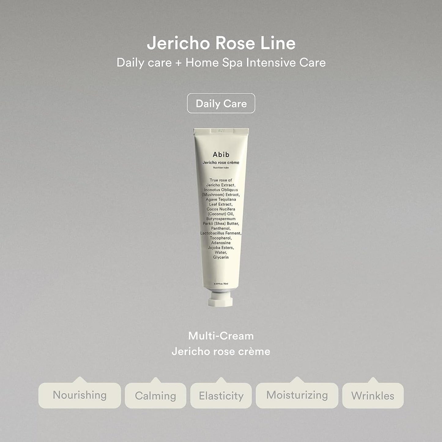 Abib Jericho Rose Crème Nutrition Tube 2.54 fl oz I Revitalizing for Dull and Dehydrated Skin