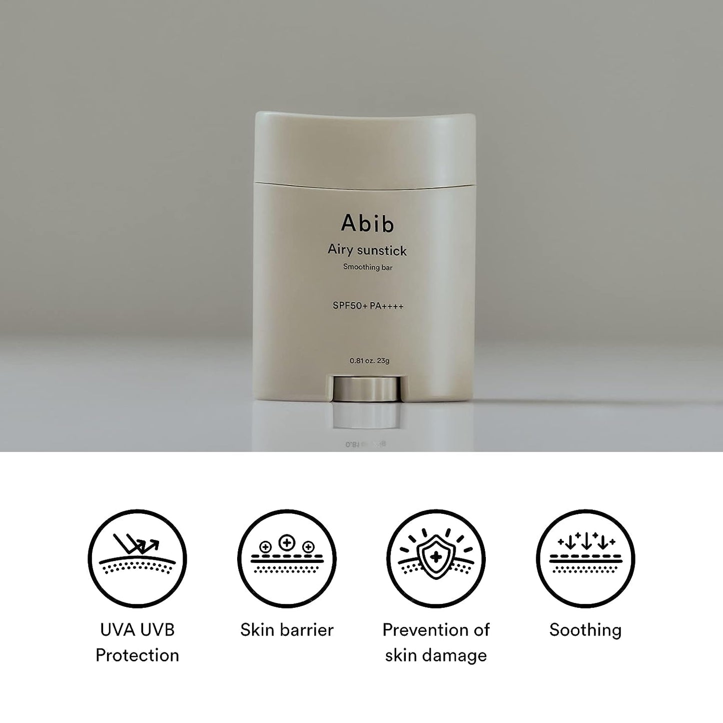 Abib Airy Sunstick Smoothing Bar SPF50 23g | Sun Protection for Face and Body, Sun Stick, Non-Sticky, Smoothing, Calming Sun Stick, Sun Stick Bar
