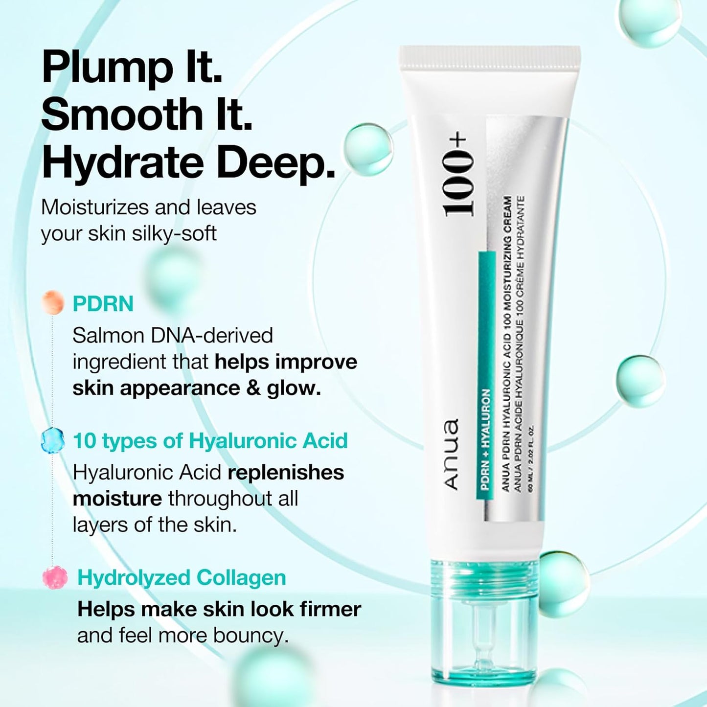 ANUA PDRN Hyaluronic Acid Capsule 100 Cream 30ml, 60ml