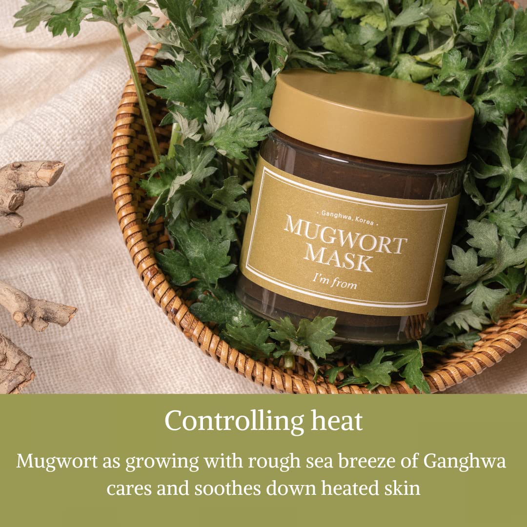 [I'M FROM] Mugwort Mask 3.7 fl oz | Natural Herb, Tea tree, Wash-off, Cooling and fast Soothing Breakouts, for Sensitive skin
