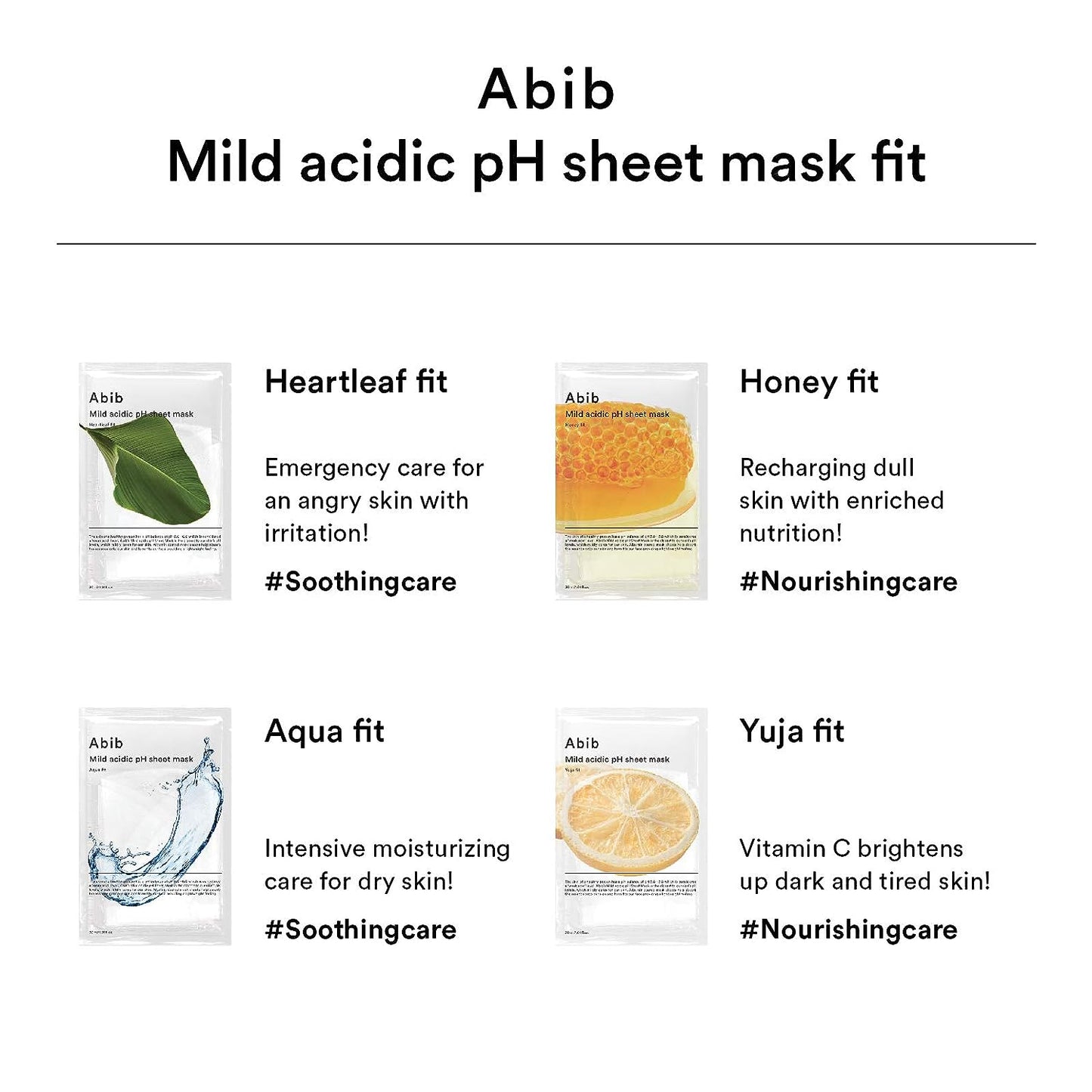 Abib Mild acidic pH sheet mask Heartleaf Fit 30ml (10pcs)
