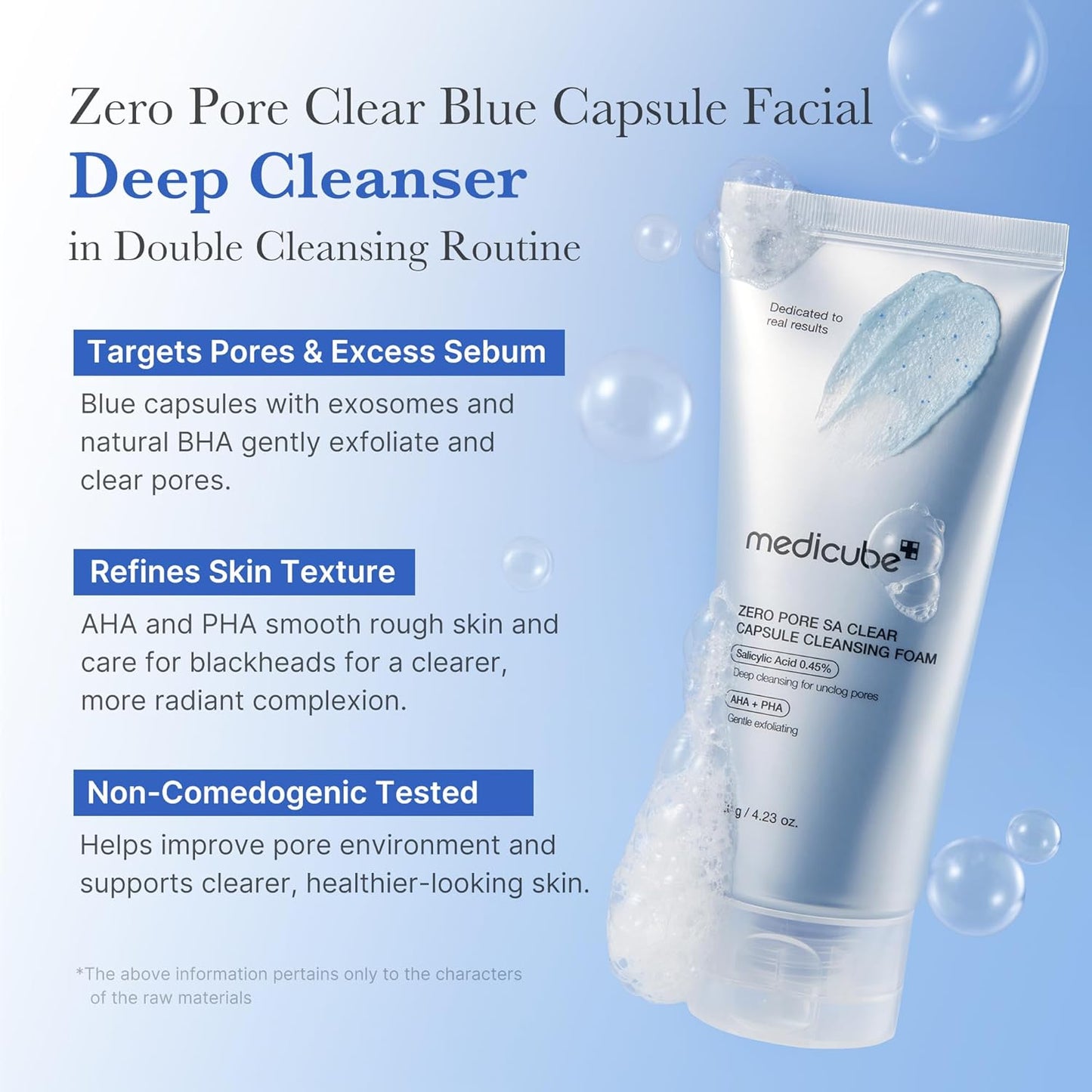 MEDICUBE Zero Pore SA Clear Capsule Cleansing Foam 120g