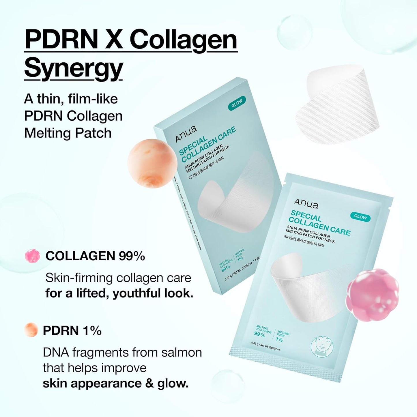 ANUA PDRN Collagen Melting Patch 4ea 1Box (2 Options)