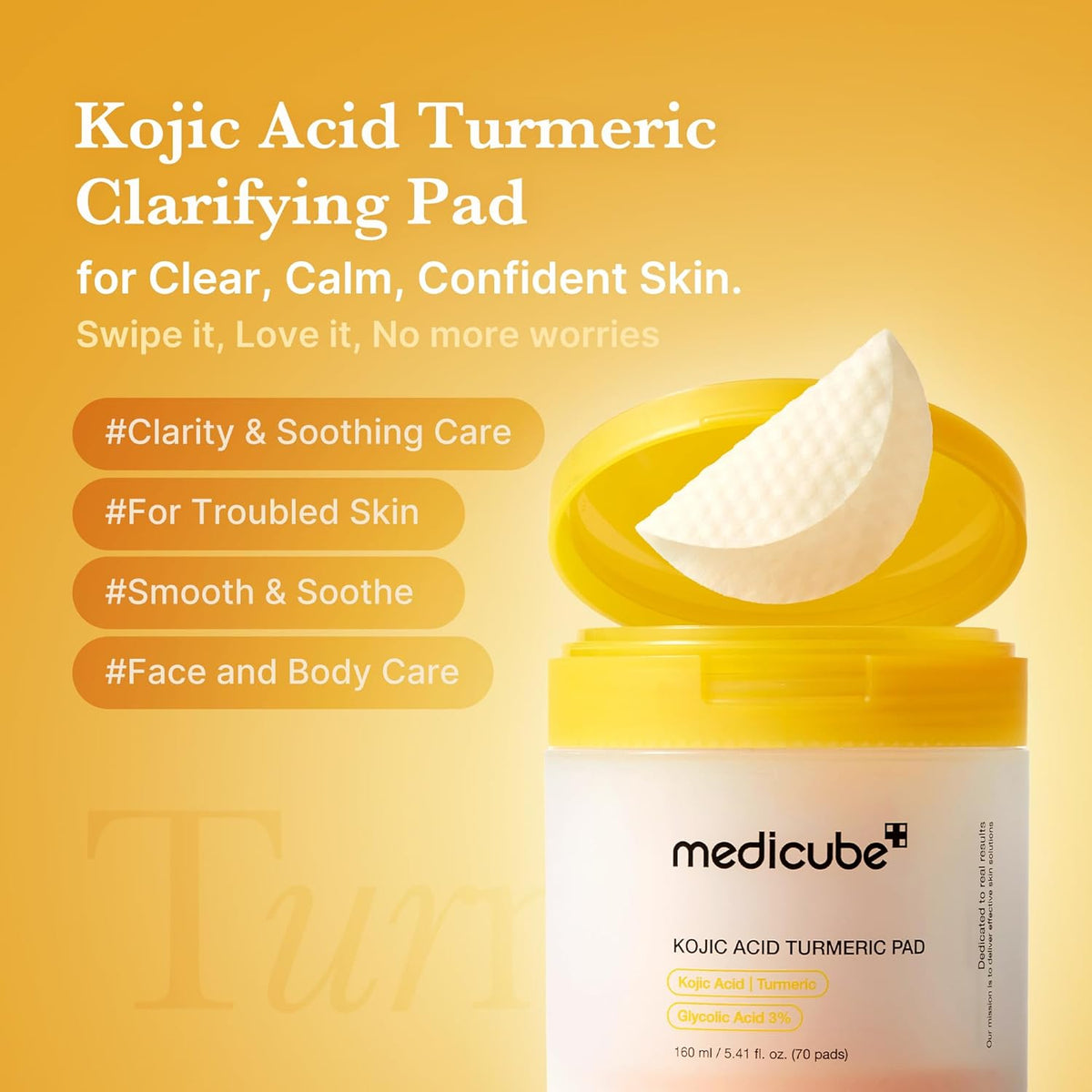 MEDICUBE Kojic Acid Turmeric Pad 70 Pads 160ml