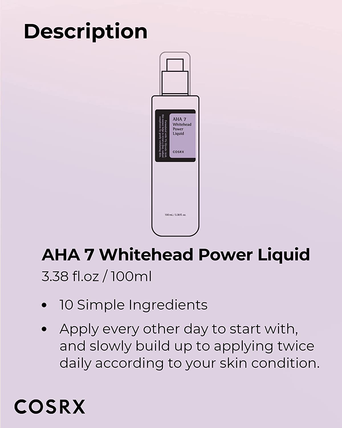 COSRX AHA 7 Whitehead Power Liquid, 3.38 fl.oz / 100ml