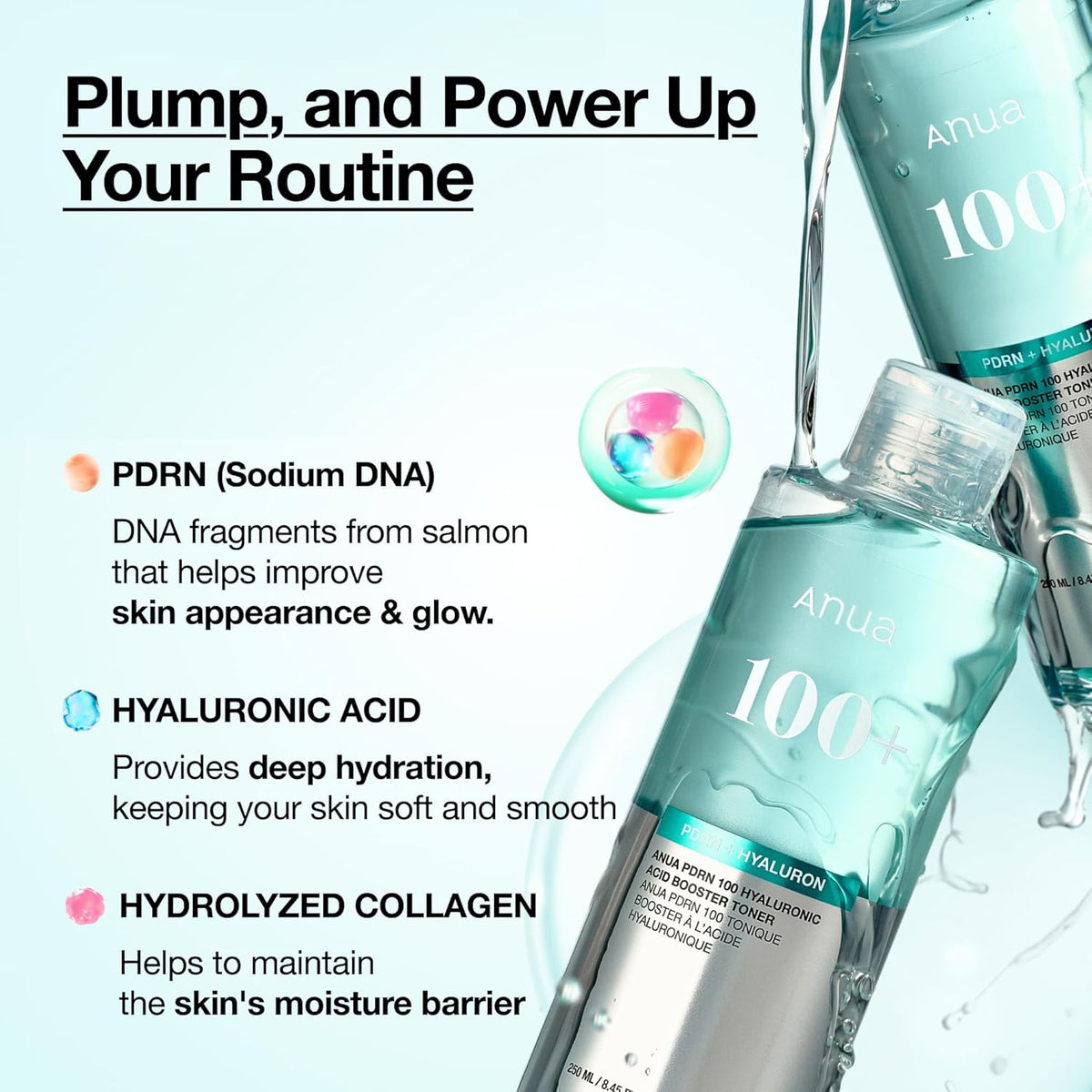 [No Box] PDRN 100 Hyaluronic Acid Booster Toner 40ml, 250ml