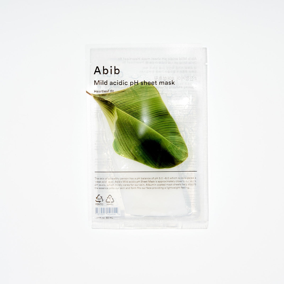 [SET] Abib Mild Acidic pH Heartleaf Fit Sheet Mask 30ml*10 Sheets