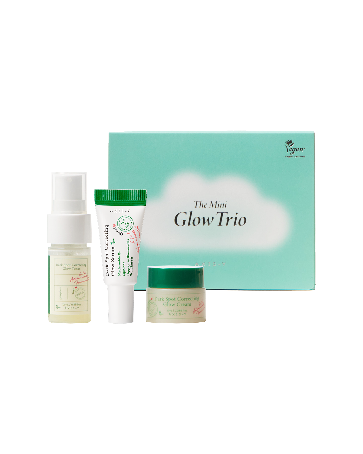 AXIS-Y The Mini Glow Trio Set ( Glow Serum 5ml, Toner 12ml, Cream 5ml )
