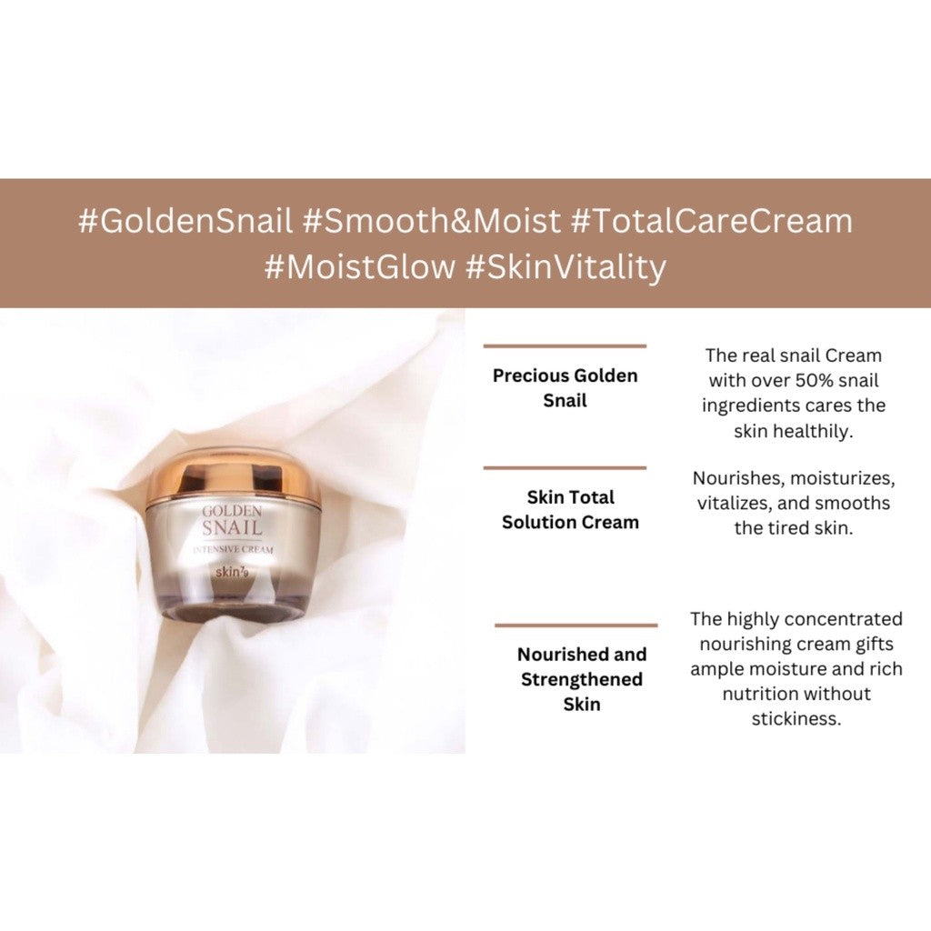 Creme Intensivo SKIN79 Golden Snail 50g/4,39 fl. oz | Linha de cuidados com a pele coreana com hidratação concentrada - Fabricado na Coreia