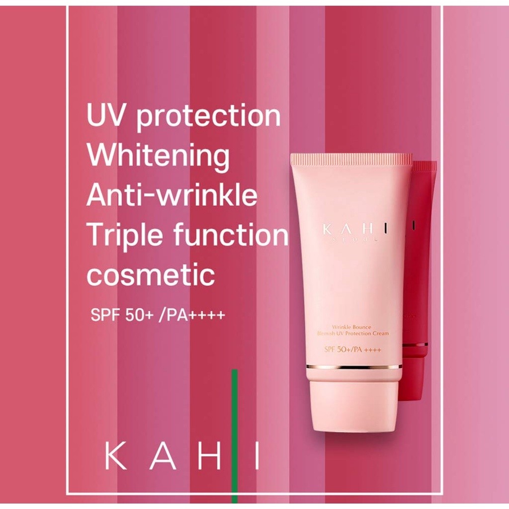 KAHI Wrinkle Bounce Blemish Essential Suncream SPF50+ PA++++ (1.69fl.oz) Korean Skin Care Ultra-Violet Protection Whitening Anti-Wrinkle All-in-one