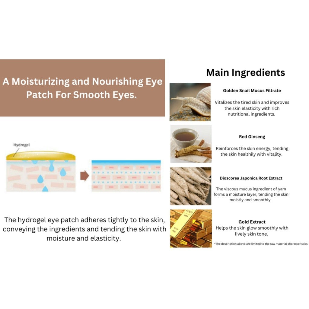 SKIN79 Golden Snail Intensive Essence Gel Eye Patch (60pcs) 83g/2.93 Oz | Concentrated Moisture Booster Skin Care Line Korean Skincare - Made In Korea