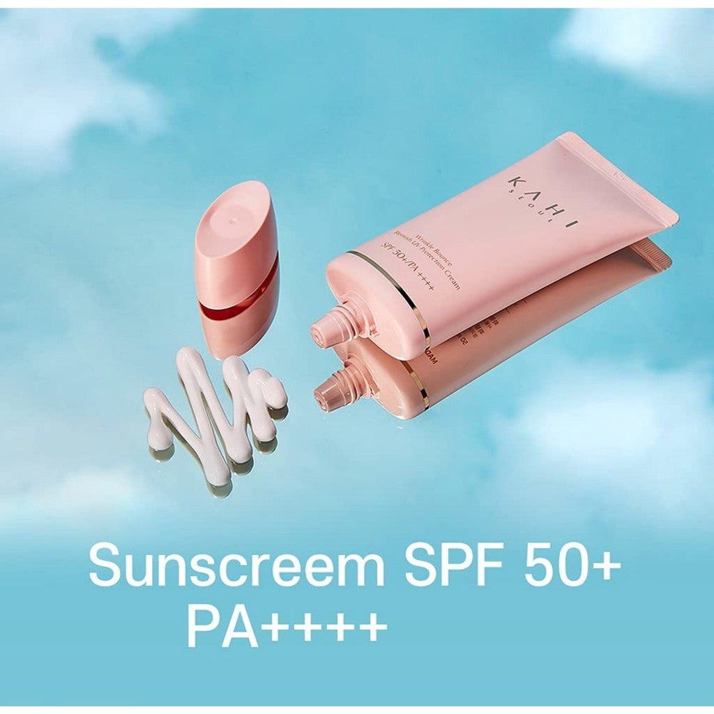 KAHI Wrinkle Bounce Blemish Essential Suncream SPF50+ PA++++ (1.69fl.oz) Korean Skin Care Ultra-Violet Protection Whitening Anti-Wrinkle All-in-one