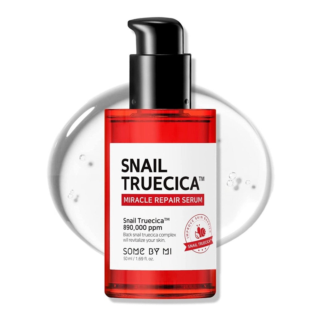 SOME BY MI Snail Trucica Miracle Repair Serum  1.69Oz/50ml , Made from Black Snail Mucin, Damaged Skin Solution, Strengthen Skin Barrier and Elasticity, Korean Skin Care