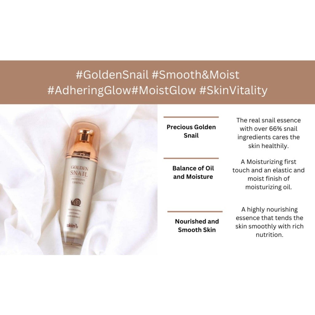 KIN79 Golden Snail Intensive Essence 40mL/1.35 Oz | Concentrated Moisture Booster Skin Care Line Korean Skincare - Made In Korea