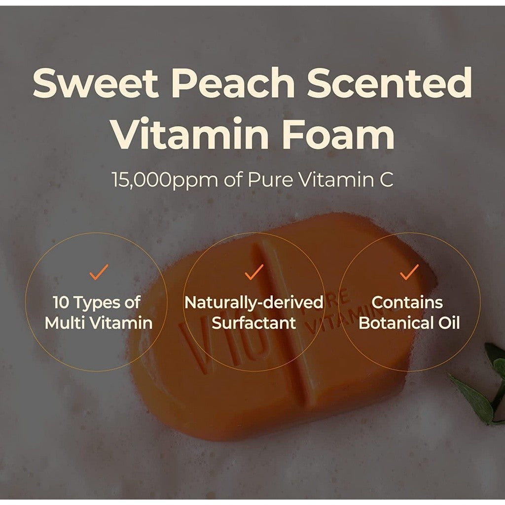 SOME BY MI Pure vitamin C V10 cleansing bar 106g, Brightening, Remove Impurities, Moisturized Finish, Blemish Care, Natural Ingredients, Korean Skin Care