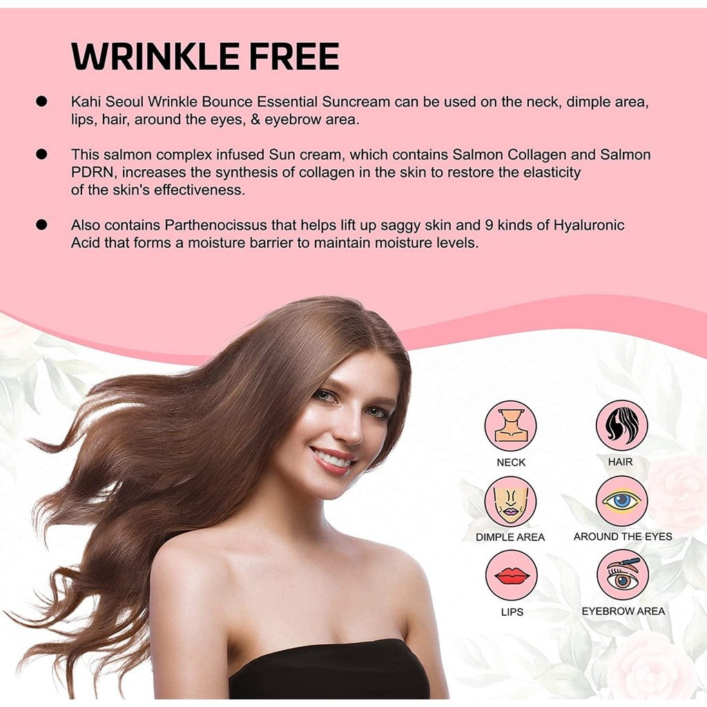 KAHI Wrinkle Bounce Blemish Essential Suncream SPF50+ PA++++ (1.69fl.oz) Korean Skin Care Ultra-Violet Protection Whitening Anti-Wrinkle All-in-one