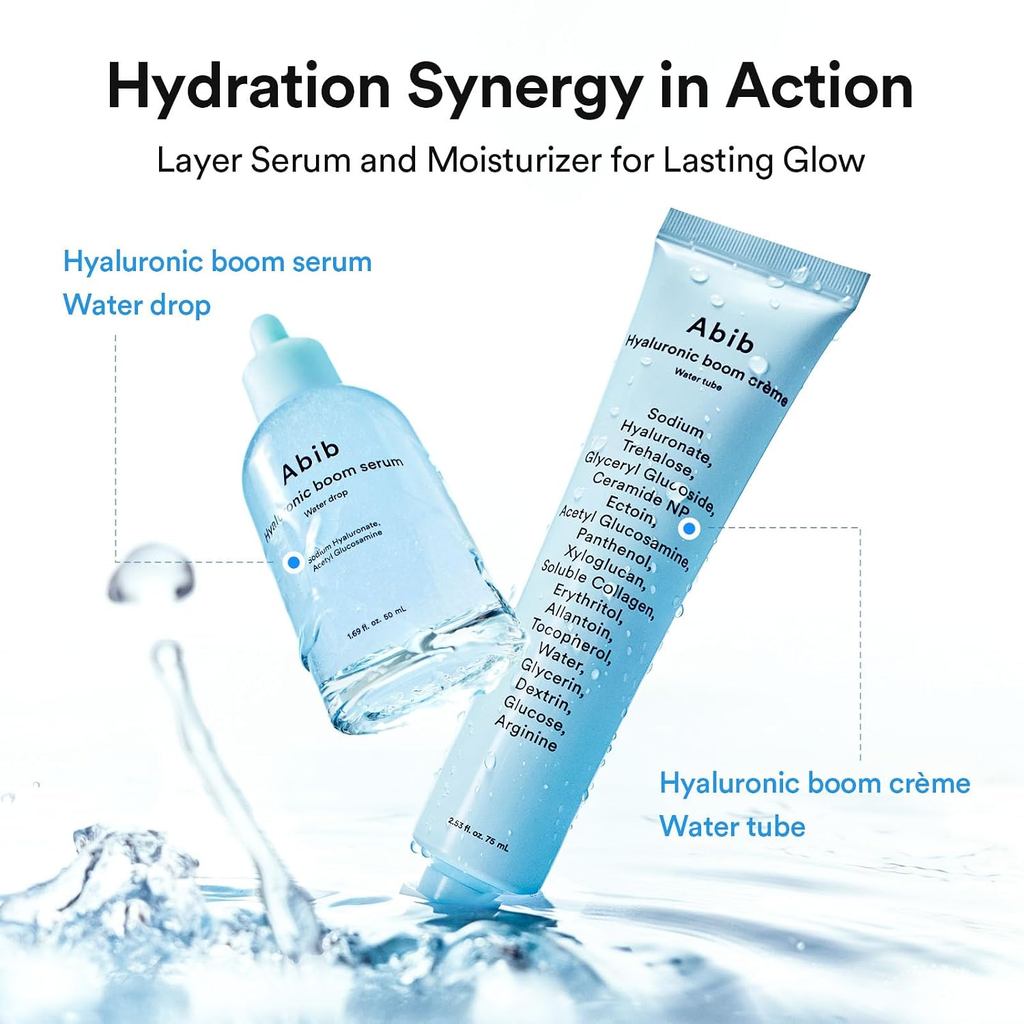 Abib Hyaluronic Boom Creme Water Tube 75ml | Crema hidratante facial con ácido hialurónico y ceramidas