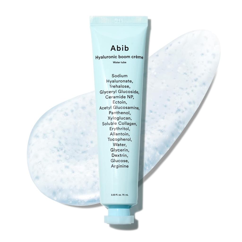 Abib Hyaluronic Boom Creme Water Tube 75ml | Crema hidratante facial con ácido hialurónico y ceramidas