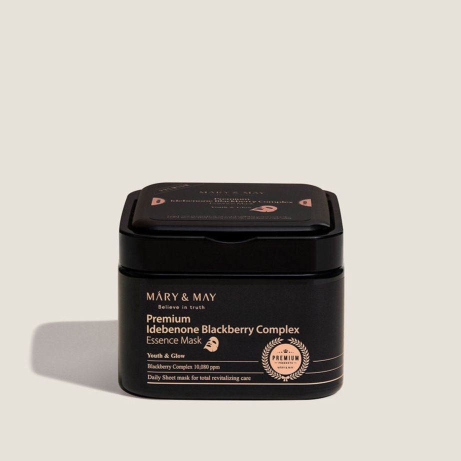 MARY&MAY Premium Idebenone Blackberry Complex Essence Mask, 20 Sheets 250g